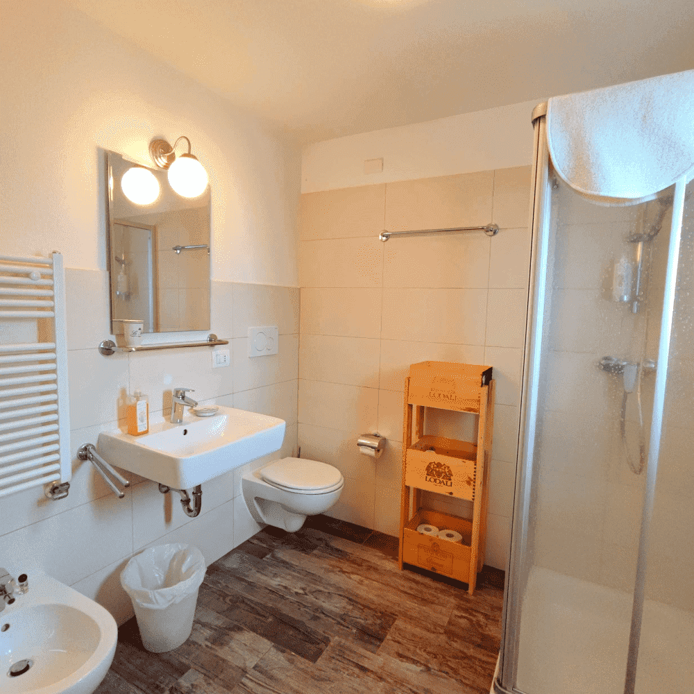 Bagno privato in camera con doccia e bidet