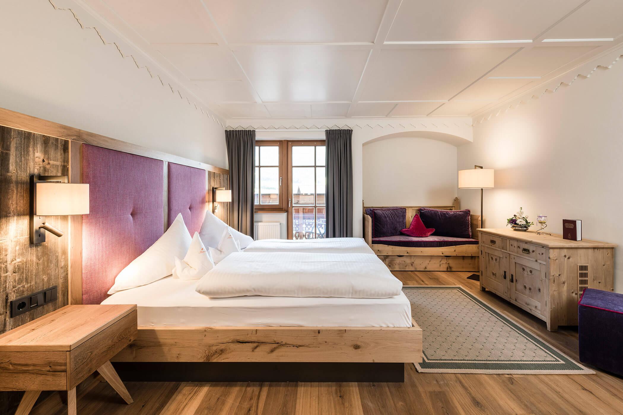 Camera da letto con vista Dolomiti