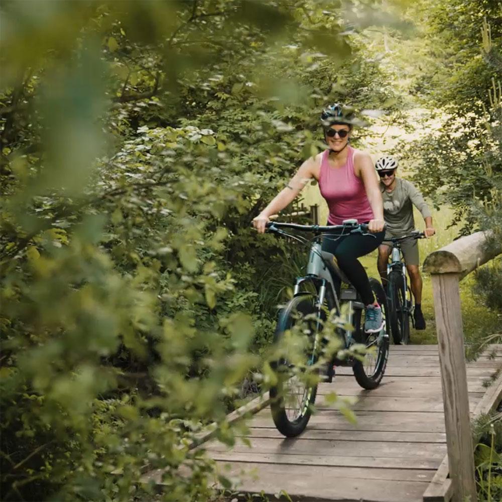 Mountain bike sulla ciclabile della Val Pusteria