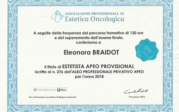 Servizio di estetica oncologica
