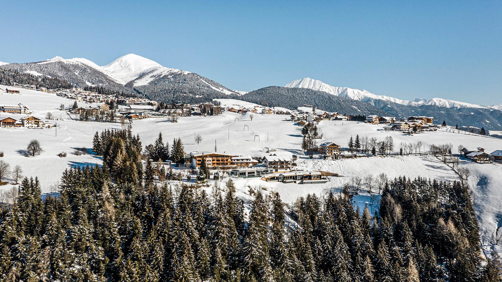 Vista invernale dell'Hotel Holzerhof