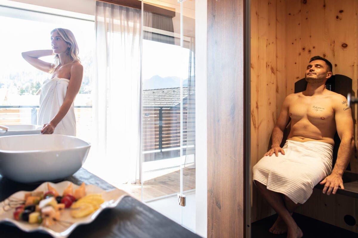 Bagno con doccia della Suite Dolomites Dream