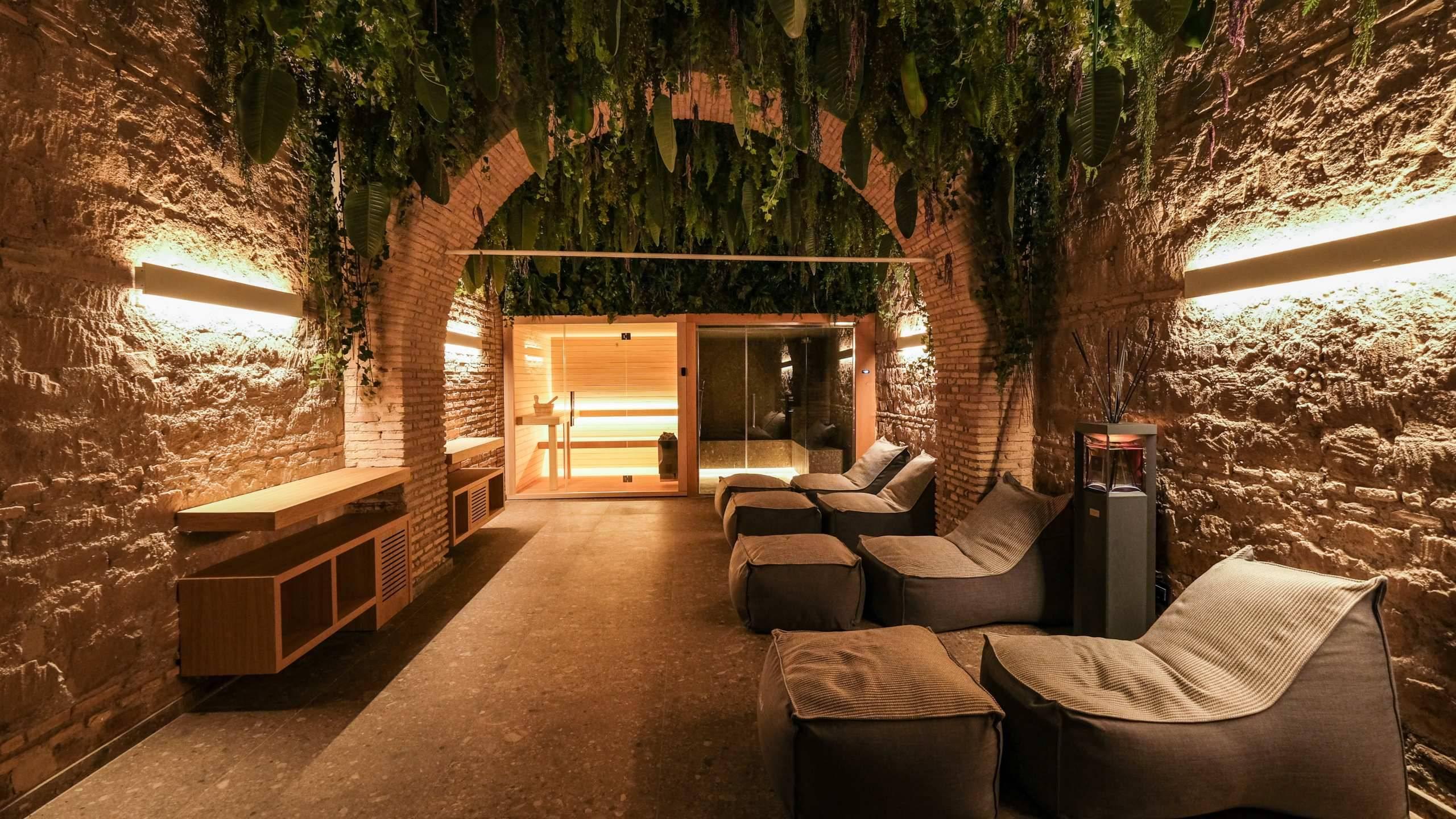 Area benessere con sauna finlandese