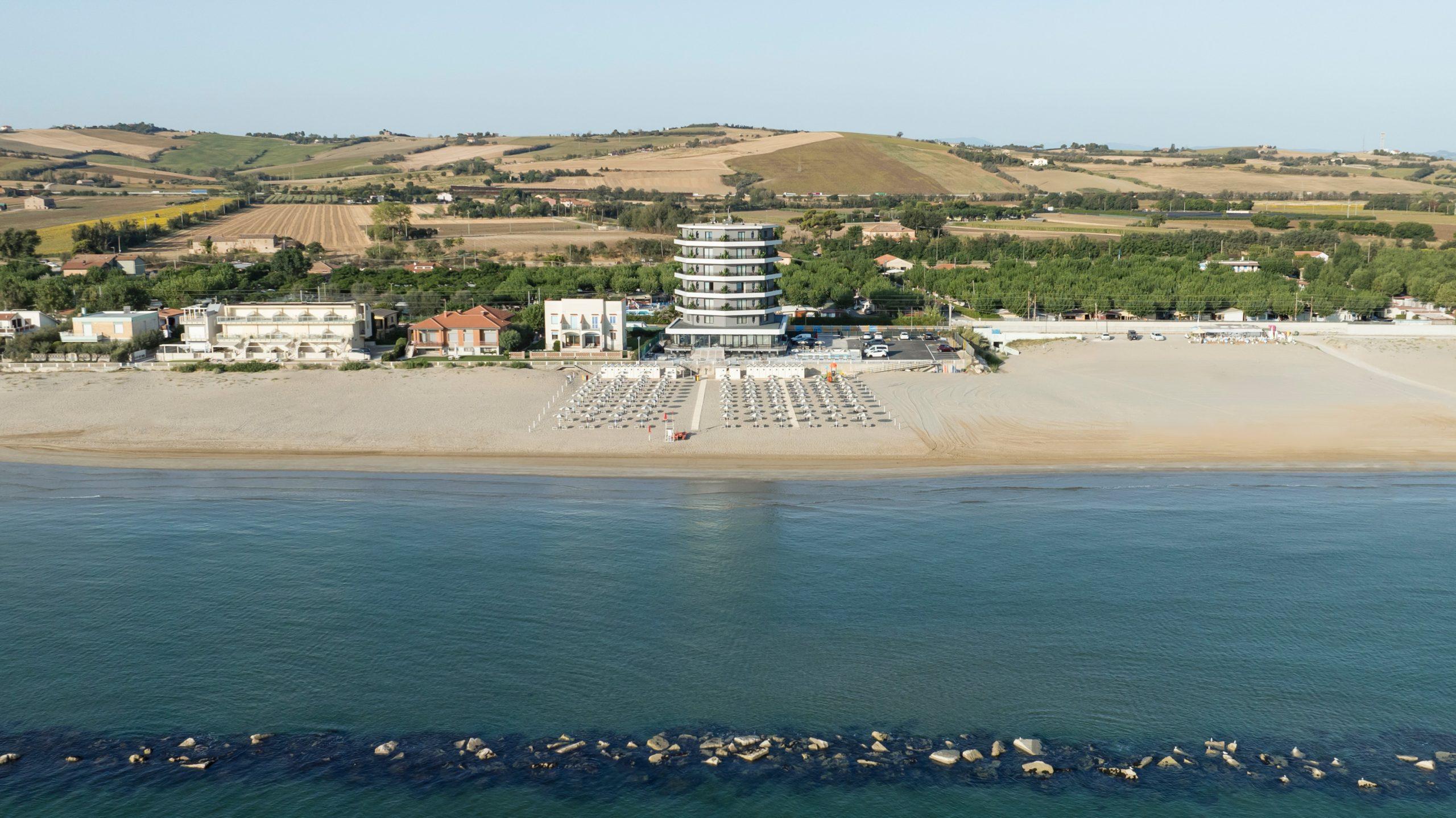 Vista aerea dell'Hotel Playa Suite fronte mare