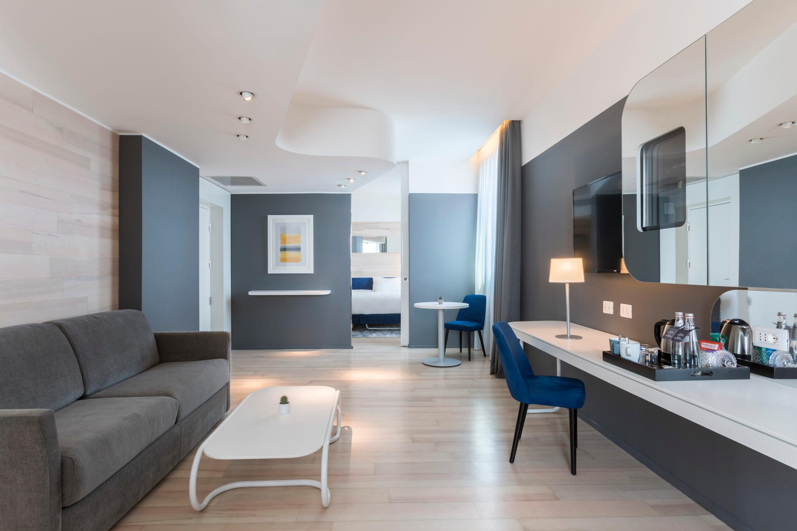 Suite con area living e camera da letto