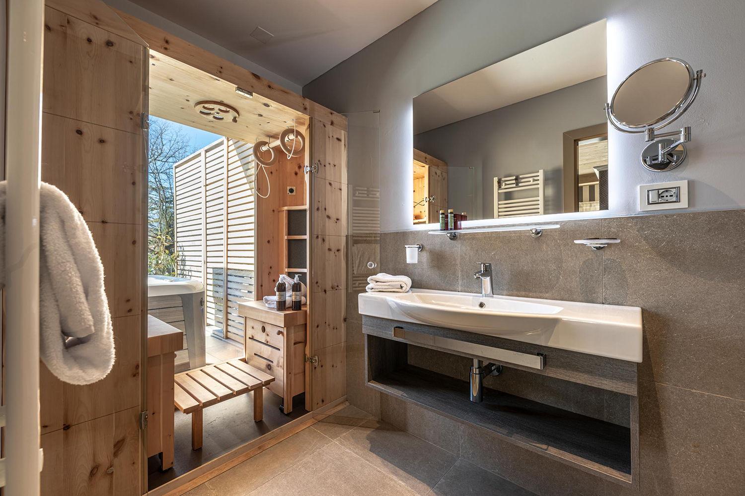 Camera con doppio bagno e sauna privata a trento